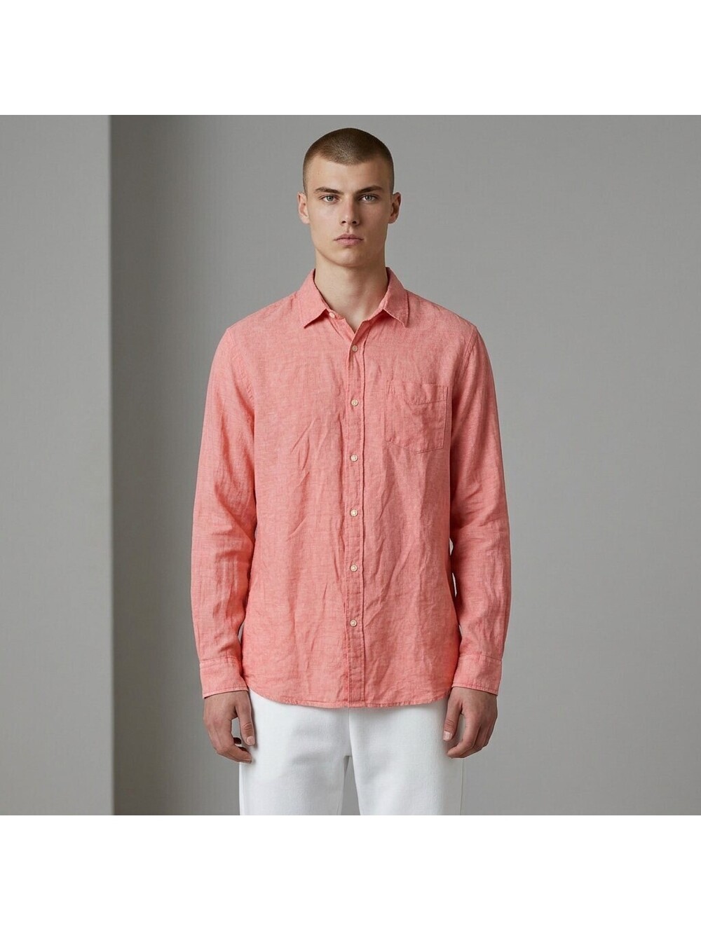 Gap Shirt Men XL Tall Pink Button Up Collared Long Sleeve Pockets Standard Fit